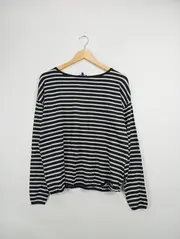 Vorschaubild 2 von Damen Langarmshirt gestreift Gr. 38/M Casual Mehrfarbig