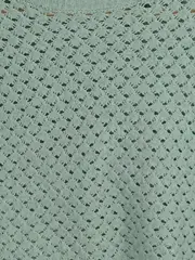 Vorschaubild 5 von Kinder Pullover Gr. 140 Grün Lochmuster Casual Strickpulli