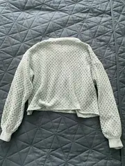 Vorschaubild 3 von Kinder Pullover Gr. 140 Grün Lochmuster Casual Strickpulli