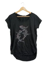 Vorschaubild 1 von Damen T-Shirt Gr. M Schwarz Eidechsen Print Pailletten
