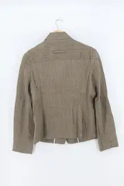 Vorschaubild 2 von Damen Blazer Gr. 40/M Grün Gestreift Leinen Business Elegant