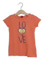 Vorschaubild 1 von Kinder Mädchen T-Shirt LOVE Herz Motiv Orange Gr. 92-98