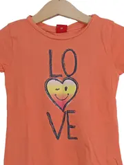 Vorschaubild 4 von Kinder Mädchen T-Shirt LOVE Herz Motiv Orange Gr. 92-98