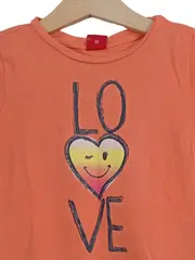 Vorschaubild 3 von Kinder Mädchen T-Shirt LOVE Herz Motiv Orange Gr. 92-98