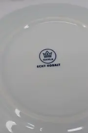 Vorschaubild 2 von Sammelteller ECHT KOBALT Vintage Keramik Teller Weiß Gold Blau