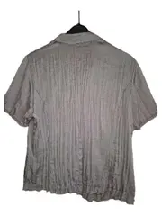 Vorschaubild 3 von Damen Bluse Gr. 42 Beige Rüschen Kurzarm Viskose