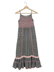 Vorschaubild 1 von Mädchen Maxikleid Sommerkleid Boho Ethno Gr. 146/152 Grau Rosa