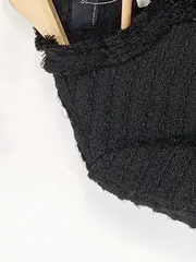 Vorschaubild 4 von Basic Damen Tweed Blazer Mantel Schwarz Gr. M 38 Klassisch