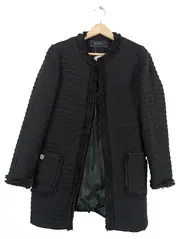 Vorschaubild 1 von Basic Damen Tweed Blazer Mantel Schwarz Gr. M 38 Klassisch