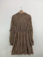 Vorschaubild 4 von Damen Freizeitkleid Gr. 38/M Braun Floral Rüschen Elegant