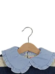 Vorschaubild 2 von Kinder Pullover gestreift mit Kragen Gr. 86 Baumwolle Maritim