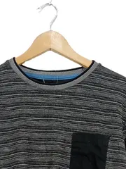Vorschaubild 3 von Herren Pullover Langarm Meliert Grau Brusttasche Gr. L