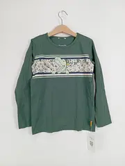 Vorschaubild 2 von Kinder Langarmshirt Grün Krokodil Motiv Gr. 122 Baumwolle Casual