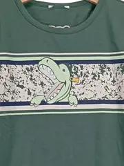Vorschaubild 3 von Kinder Langarmshirt Grün Krokodil Motiv Gr. 122 Baumwolle Casual