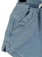 Vorschaubild 4 von Mädchen Shorts Hose Gr. 82 Blau Baumwolle Rüschen
