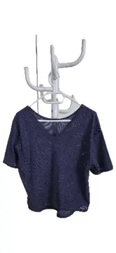 Vorschaubild 3 von Damen Sport Shirt Kurzarm Blau Gr. 38, M Lochmuster