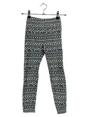 Vorschaubild 1 von Kinder Leggings Mädchen 134, 140 Schwarz Weiß Geometrisch Ethno Muster