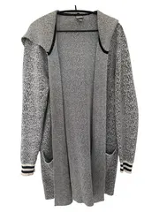 Vorschaubild 1 von Bench Damen Strickjacke Grau Meliert Kapuze Gr. 38;M Casual