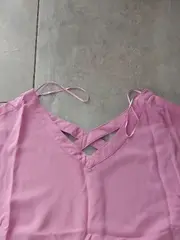Vorschaubild 2 von Damen T-Shirt Gr. 40/L Rosa V-Ausschnitt Viskose Casual