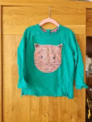 Vorschaubild 4 von Mädchen Langarmshirt Katze Tiermotiv Applikation Grün 110