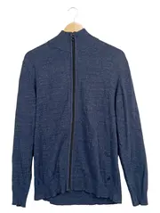 Vorschaubild 1 von Herren Strickjacke Gr. L Blau Casual Reißverschluss