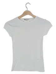 Vorschaubild 1 von Damen T-Shirt Basic Rundhals Uni Weiß Gr. S Polyamid Stretch Alltag