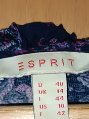 Vorschaubild 3 von Damen Bluse Gr. 40/L Blau Floral Langarm Viskose Feminin