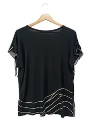 Vorschaubild 2 von Damen T-Shirt Gr. 38/M Schwarz Bohemian Vintage Florales Muster