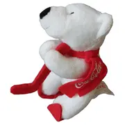 Vorschaubild 1 von Plüsch Eisbär mit Schal Kuscheltier Weiß Rot 11cm