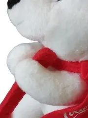 Vorschaubild 2 von Plüsch Eisbär mit Schal Kuscheltier Weiß Rot 11cm