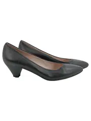Vorschaubild 1 von Damen Pumps Kitten Heel Schwarz Leder Größe 37 Elegant