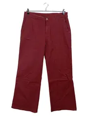 Vorschaubild 1 von Damen Stoffhose Chino Gr. 46 Rot Wide Leg Baumwolle