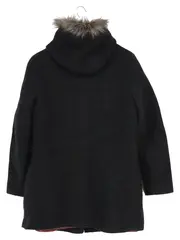 Vorschaubild 2 von Damen Wollmantel Gr. 36/S Grau Klassisch mit Kapuze Fellbesatz