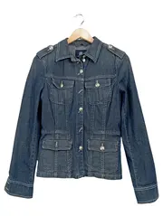 Vorschaubild 1 von Jeans Damen Jeansjacke Military Stil Gr. 38 Blau Denim
