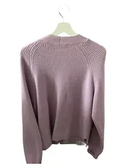 Vorschaubild 2 von Damen Strickjacke Gr. 36/S Lila Rippstrick Cardigan