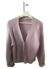 Vorschaubild 1 von Damen Strickjacke Gr. 36/S Lila Rippstrick Cardigan