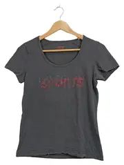 Vorschaubild 1 von Sports Damen T-Shirt Gr. L Grau Kurzarm Logo-Print
