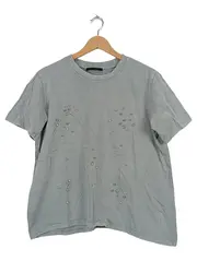 Vorschaubild 1 von Damen T-Shirt Gr. M Grau Strasssteine Baumwolle Casual