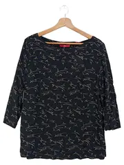 Vorschaubild 1 von Damen Bluse Schwarz Blumenmuster Gr. 42/L 3/4-Arm