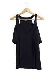 Vorschaubild 1 von Damen T-Shirt Schwarz Gr. 32x34 Modern Cut-Out Schultern