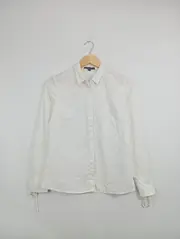 Vorschaubild 2 von Damen Hemdbluse Gr. 34/XS Weiß Klassisch Langarm Business