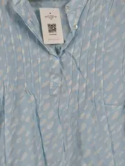 Vorschaubild 3 von TCM Damen Bluse Gr. 42/XL Hellblau Viskose Muster Langarm Casual