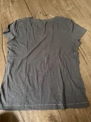 Vorschaubild 6 von Damen T-Shirt Gr. M grau V-Ausschnitt Basic Baumwolle