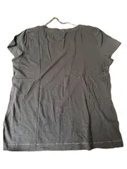 Vorschaubild 5 von Damen T-Shirt Gr. M grau V-Ausschnitt Basic Baumwolle