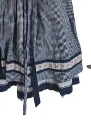 Vorschaubild 4 von Dirndl Trachtenkleid Damen Blau Kariert Gr. 36 Midikleid Baumwolle