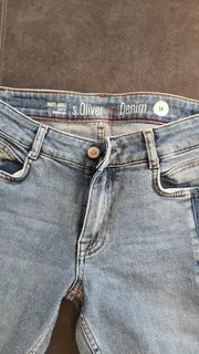 Vorschaubild 2 von Damen Jeans Shape Ankle Slim Fit Two-Tone Denim Gr. 34 Blau