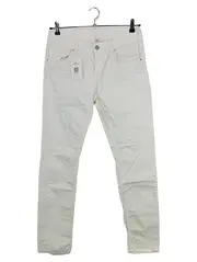 Vorschaubild 1 von Stoffhose Damen Gr. 38 Weiß Casual Baumwolle Knopf