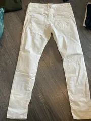 Vorschaubild 2 von Stoffhose Damen Gr. 38 Weiß Casual Baumwolle Knopf