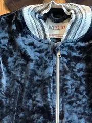Vorschaubild 6 von Kinder Bomberjacke Samt Petrol Gr. 146/152