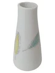 Vorschaubild 1 von Vase Modern Weiß Porzellan Feder Motiv 9cm hoch 4cm breit